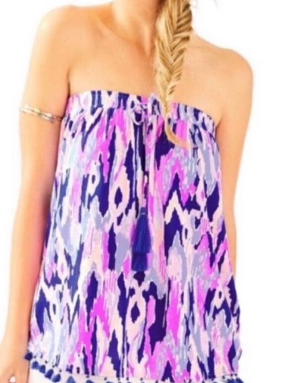 LILLY PULITZER Palma Tube Top in Too Many Print Sz S EUC
